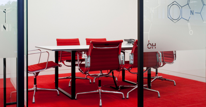 Meeting room in red