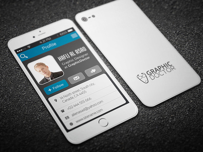 business card iphone-style