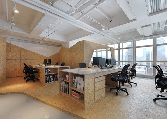 Office desk made of wood in Hong Kong
