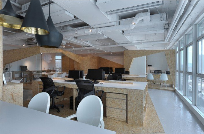 OFfice space Hong Kong White Wood