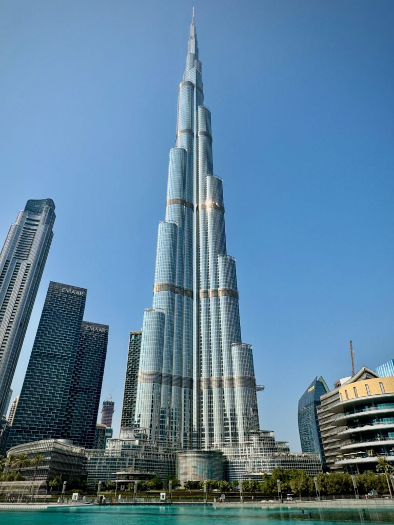 Burj Khalifa rising above Dubai’s skyline, highlighting the city’s modern business districts and flexible workspace opportunities.
