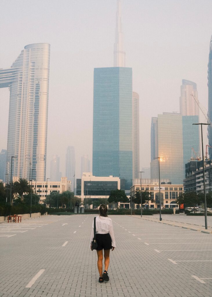 Business traveller looking for workspace abroad